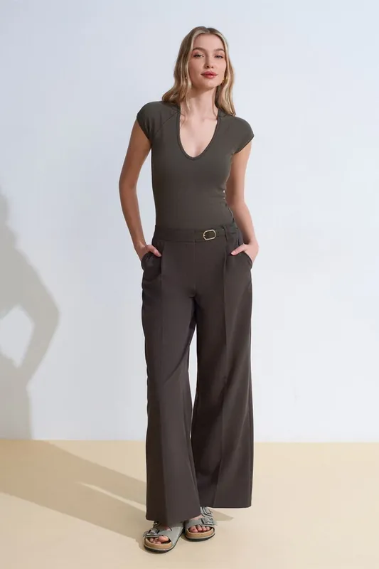 Slim Fit Crop Jersey Top - Dilvin