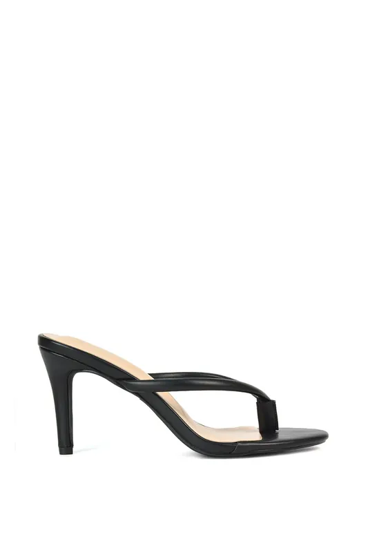 Celina' Stiletto High Heel Mules With Thong Strap - XY London