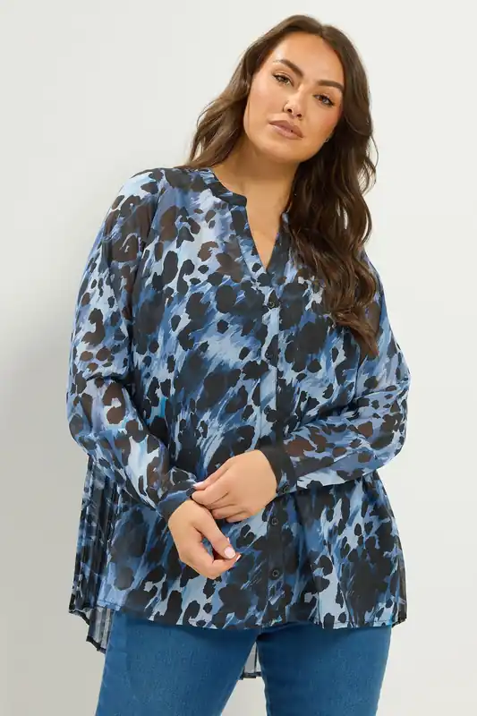 Animal Pleated Back Blouse - Yours
