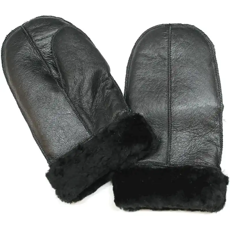 Sheepskin Mittens Shearling Leather Winter Wool Lined Gloves - TruClothing