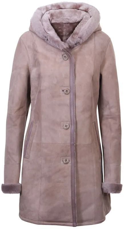 Suede Merino Sheepskin Parka Coat-Tripoli