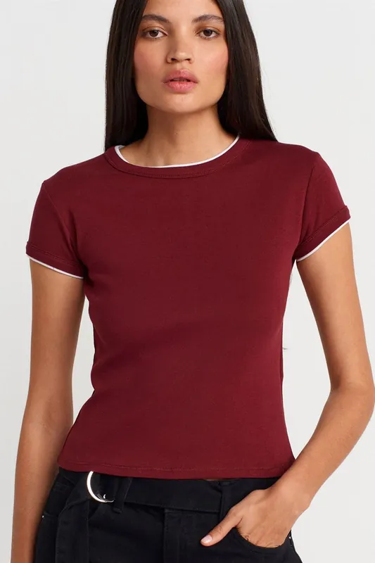 Women's Slim Fit Cotton Crop T-Shirt