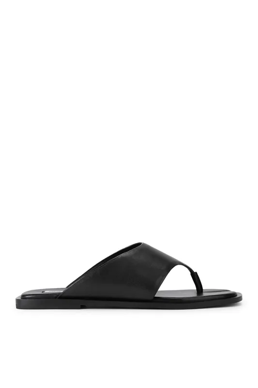 Illia Black' Leather Sandals - STEVE MADDEN