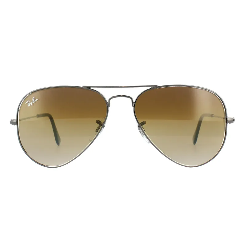 Aviator Gunmetal Brown Gradient Sunglasses - Ray-Ban