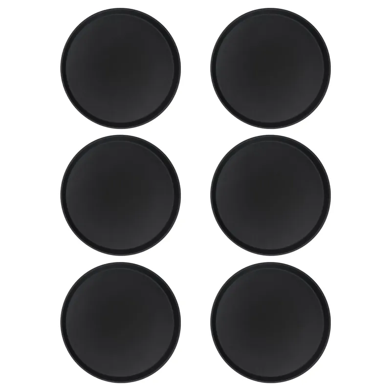 Round Non-Slip Serving Trays - 45.5cm - Black - Pack of 6