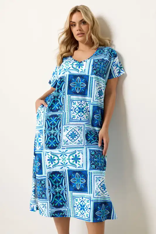 Tile Print Midi Dress - Yours