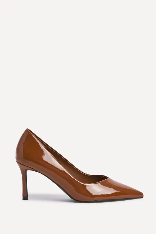 Classic Cognac Patent Court Heels - Linzi