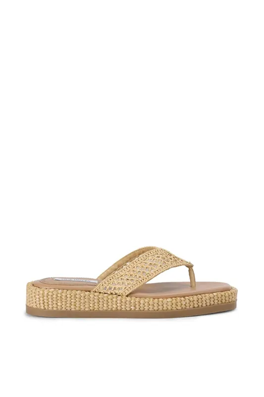 Bella Beige Raffia' Sandals - STEVE MADDEN