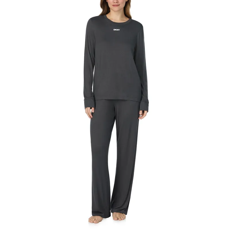 Next Gen Classics Pull Over Pant Set in Charcoal - DKNY