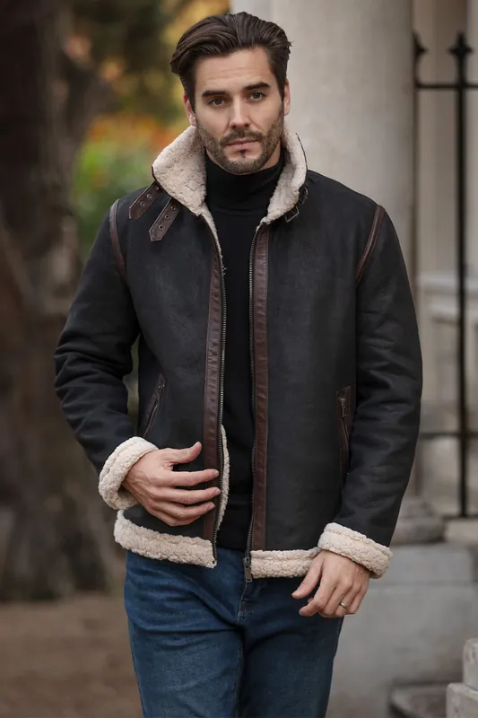 Snew' Real Leather Loose Fit Jacket With Faux Fur Lining & Collar - Ashwood Leather