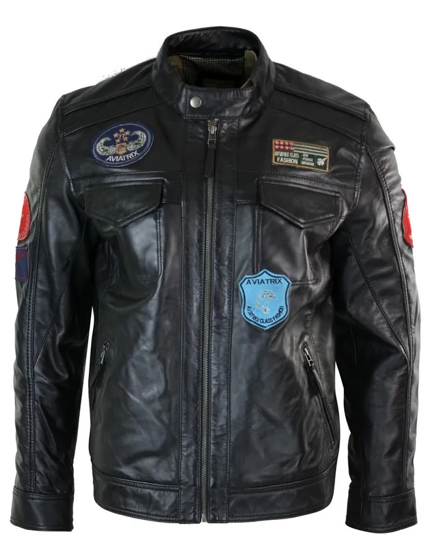 Leather Jacket Badge Racing US Pilot - TruClothing
