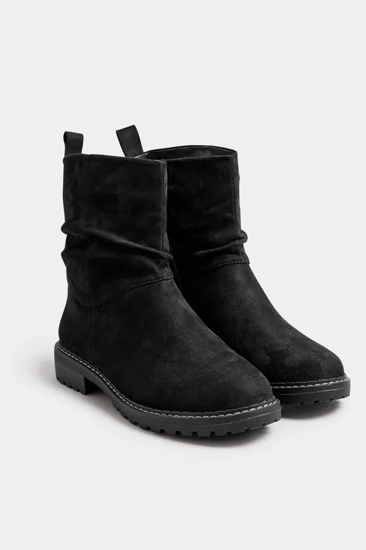 Extra Wide Fit Faux Suede Slouch Boots - Yours