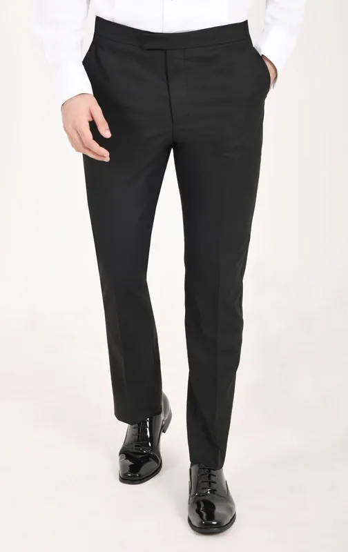 Black Slim Fit Tuxedo Trousers - Dobell