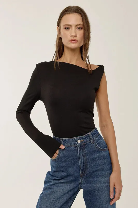 Boat Neck Single Arm Blouse - Hiccup