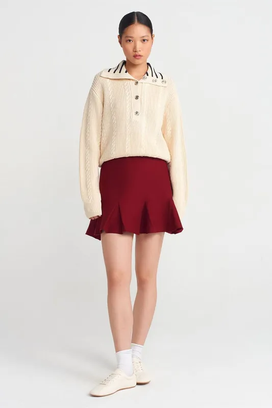 High-Waist Ribbed Mini Skirt