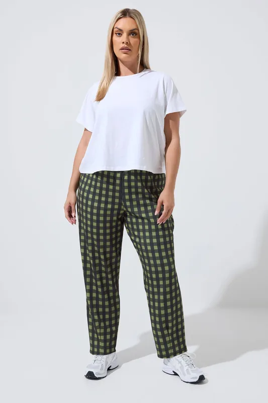 Gingham Barrel Trousers - Yours
