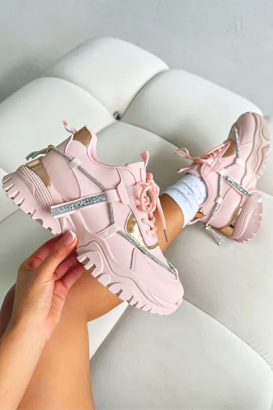 Crystal Track Luxe Chunky Trainers - Love Lemonade