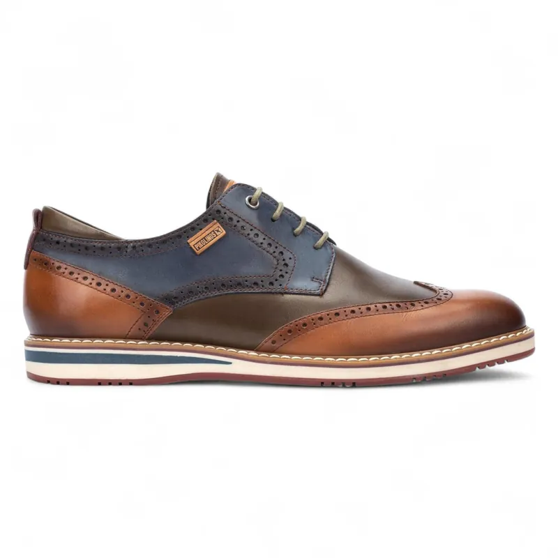 Pikolinos Brandy Leather Brogue Lace-Up Oxford Shoes - Avila