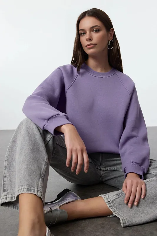 Basic Crew Neck Fleece Sweatshirt - WOVCOR