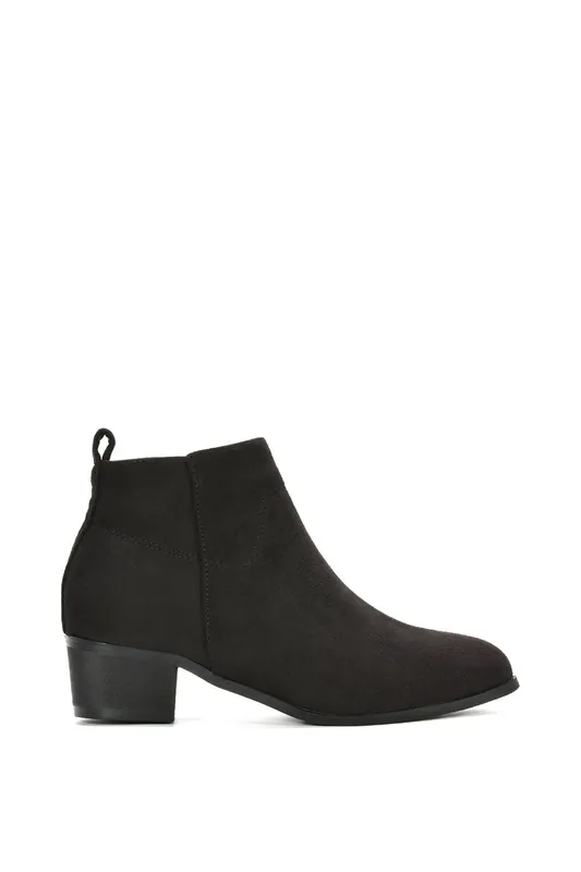 Melodie' Zip Up Cowboy Ankle Boots With Low Block Heel - XY London