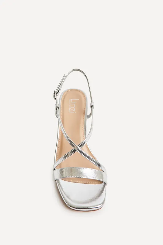 Remain Wide Fit Silver Heeled Sandals - Linzi