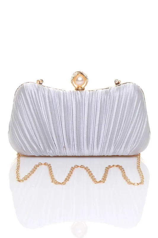 Evening Party Wedding Ruched Clutch Bag - AJVANI