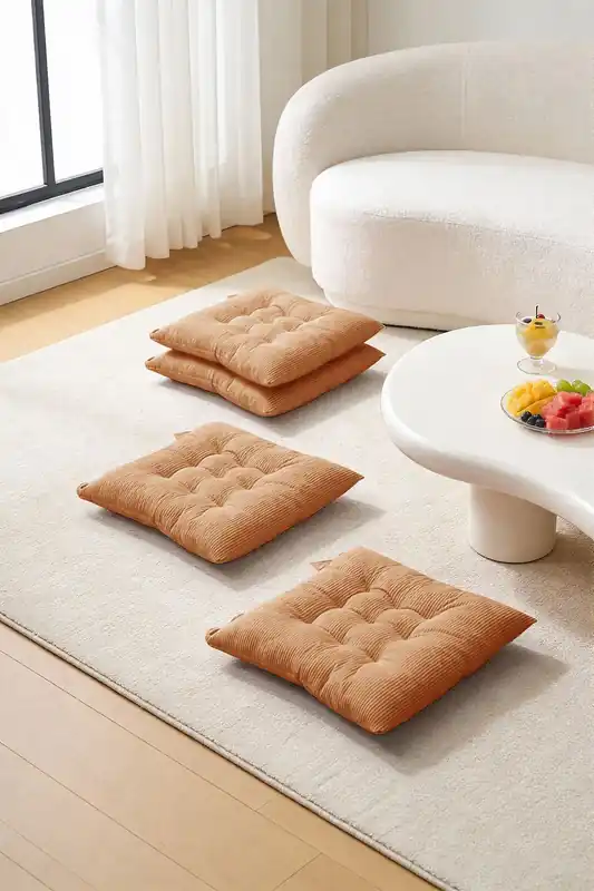 Set of 4 Comfortable Square Chair Cushions - Living and Home
