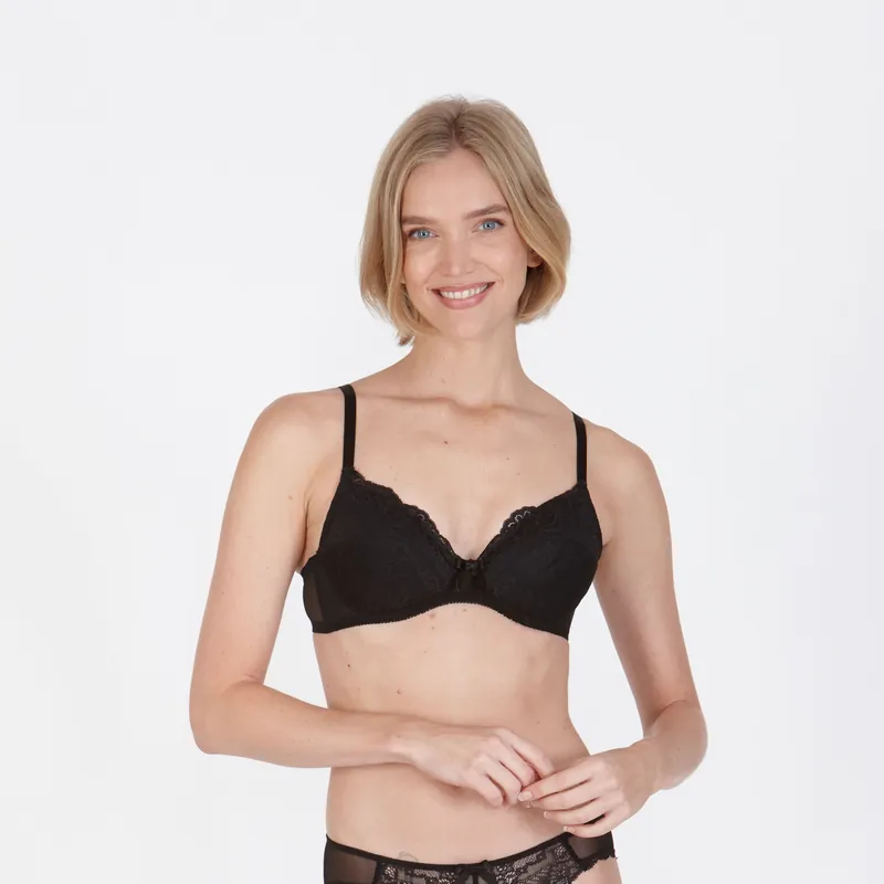 'Orchid Noir' High Apex Ultra Padded Non-Wired Bra