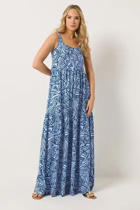 Tall Abstract Tiered Maxi Dress - Long Tall Sally