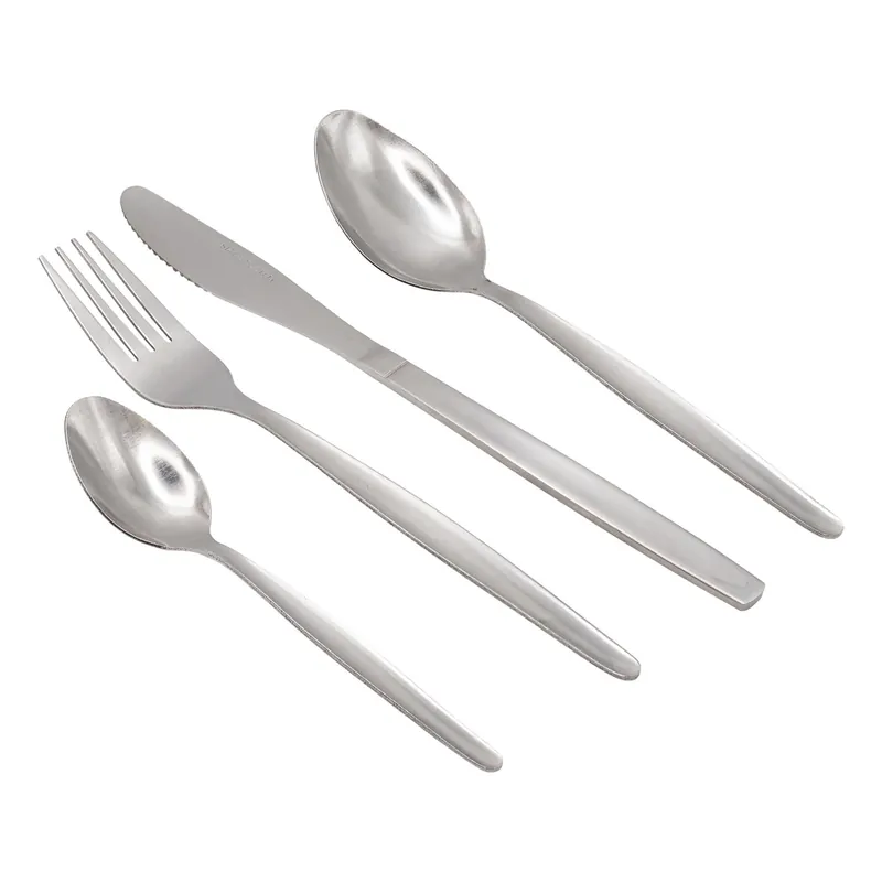 Economy Stainless Steel Cutlery Set - 24 Piece Silver Flatware Set