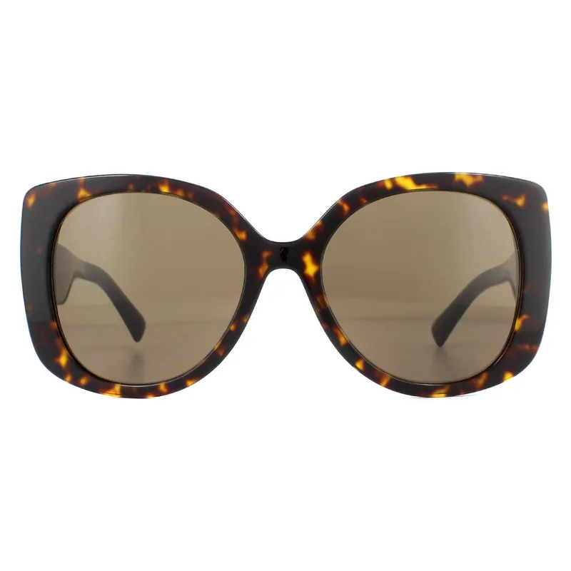 Square Havana Dark Brown Sunglasses - Versace