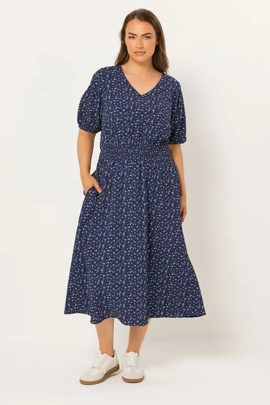 Ditsy Midi Smock Dress - Yours