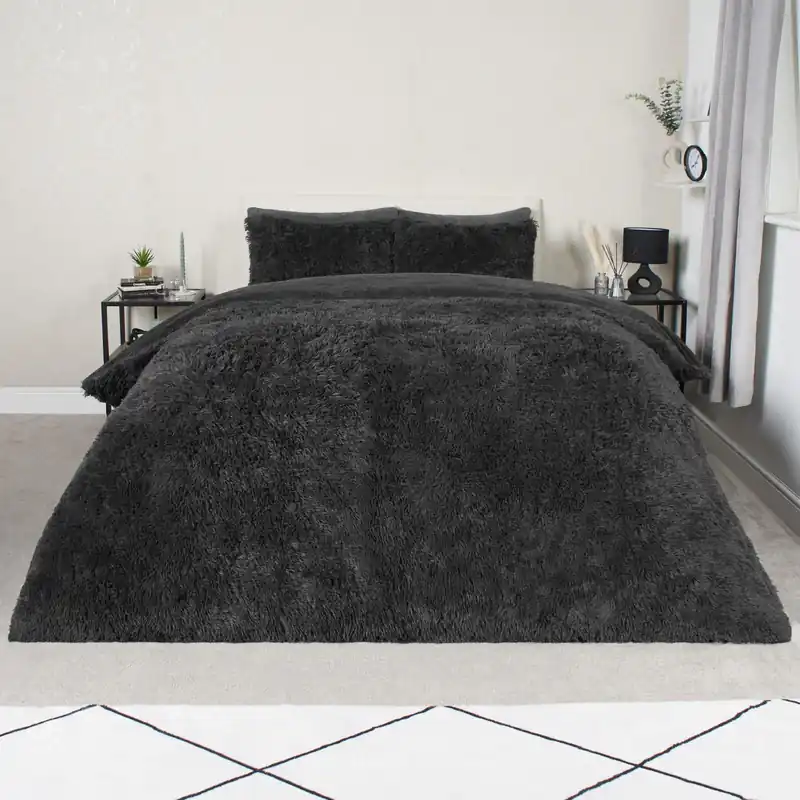 Teddy Duvet Cover Set Bedding Soft Fleece Faux Fur Shaggy - OHS