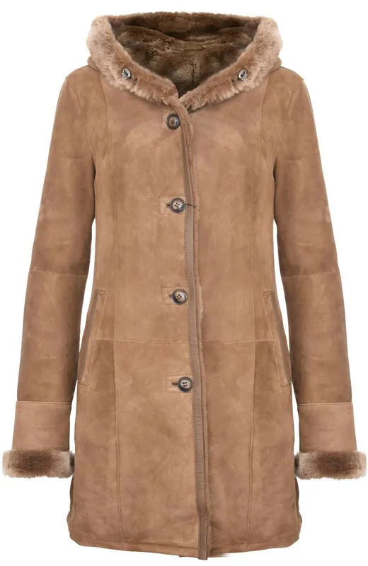 Suede Merino Sheepskin Parka Coat-Richmond