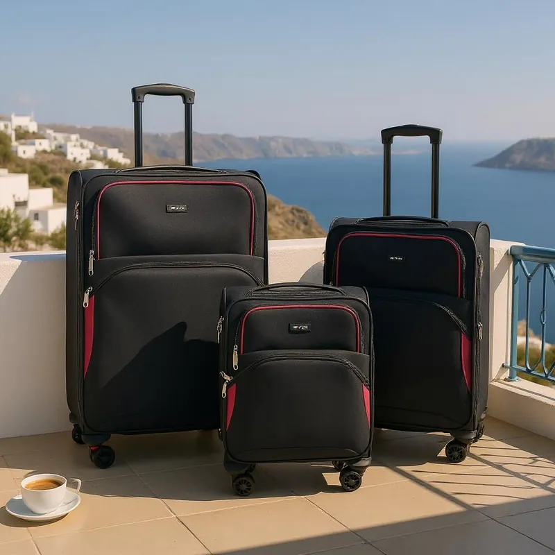 Expandable Soft 8 Wheel Lightweight Suitcase Luggage Travel Bags - Infinity Leather
