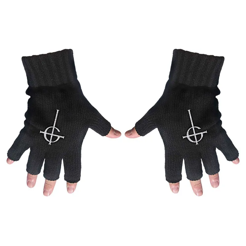 Cross Fingerless Gloves - Ghost