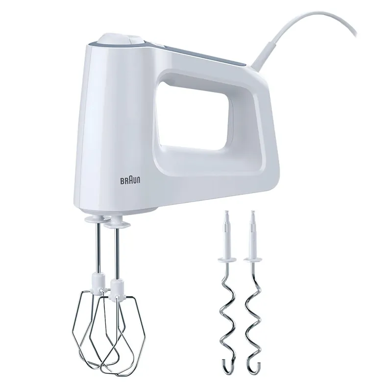 Hand Mixer, 500W, Dishwasher Safe, 500W, 5 Speed, White - Braun