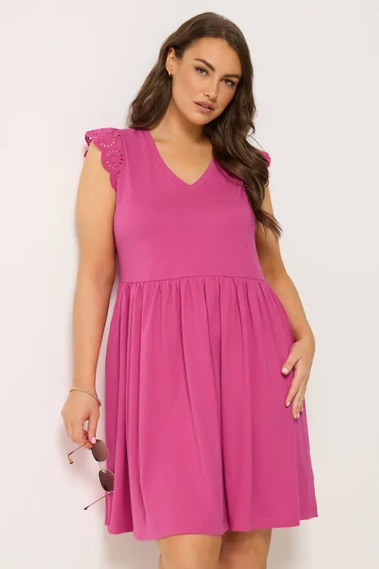 Broderie Anglaise Peplum Dress - Yours