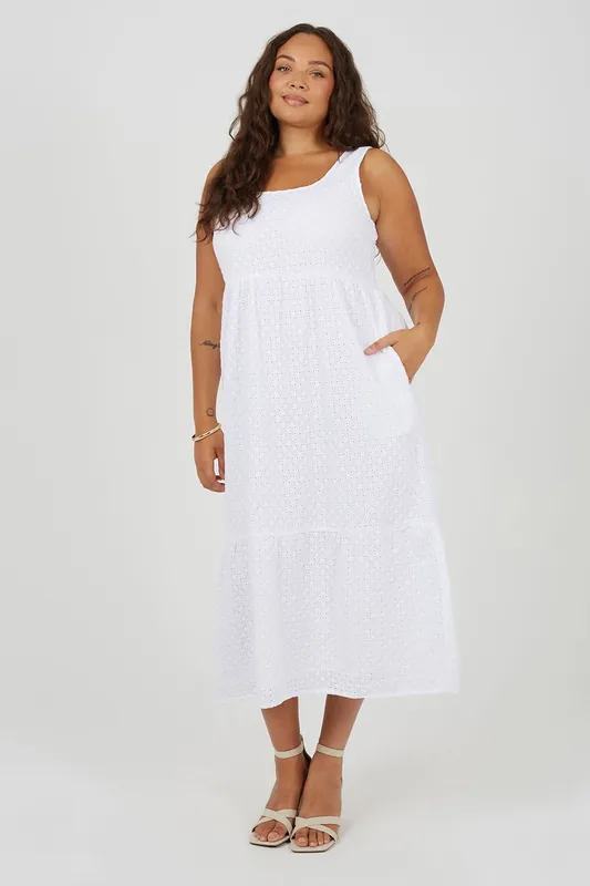 Curve Broiderie Strappy Maxi Dress - Brave Soul