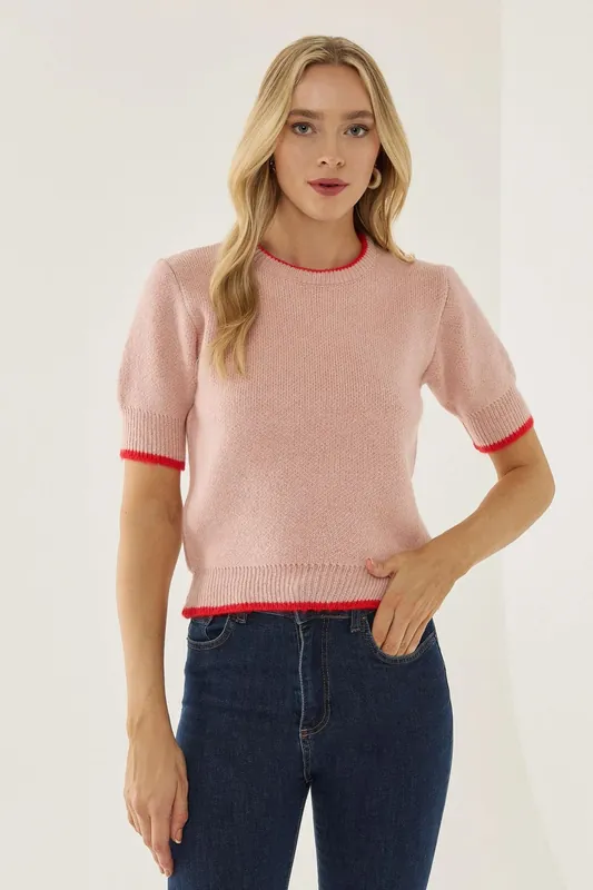 Contrast Knitted Sweater - Hiccup