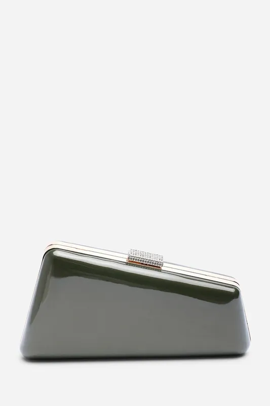 'Lark' Asymmetric Metallic Clutch Bag - Where's That From