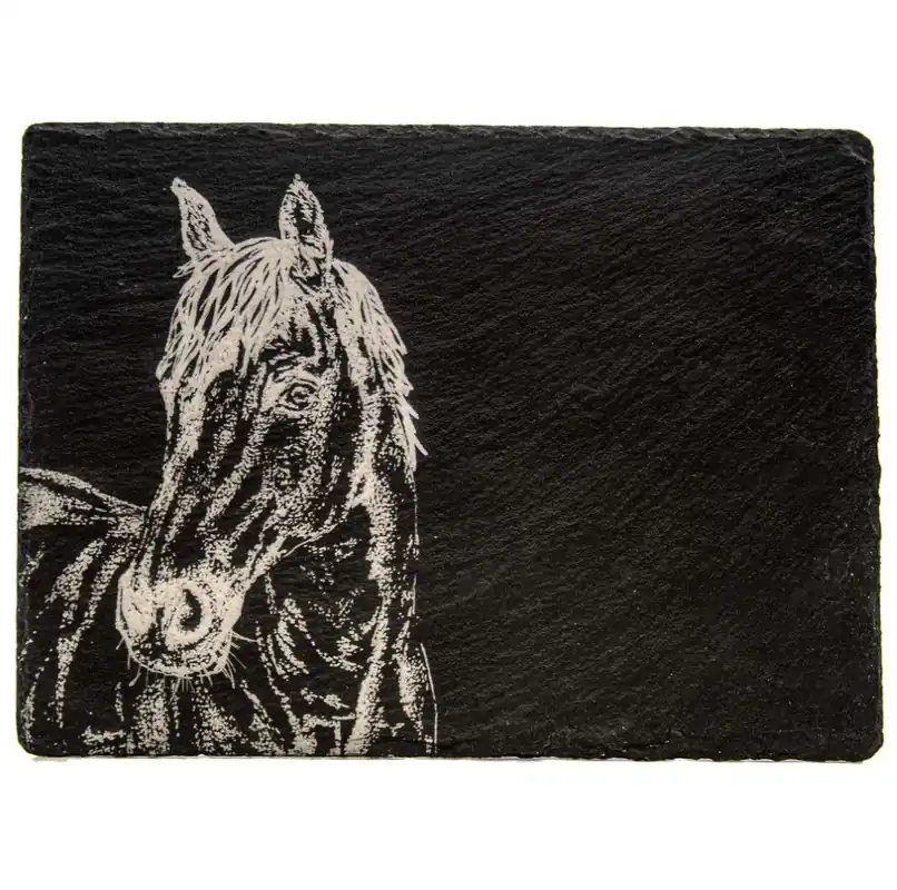 Slate Cheese Board - Horse Portrait