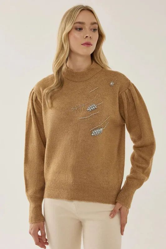 Embroidered Knitted Sweater - Hiccup