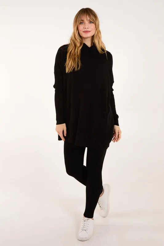 Ribbed Legging + Cowl Neck Jumper Set - Blue Vanilla