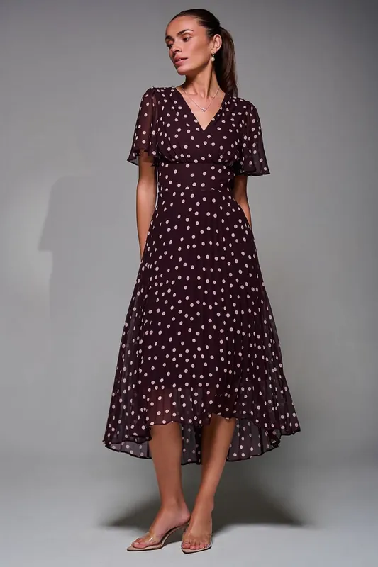 Chiffon Frill Sleeved Maxi Dress - Jolie Moi