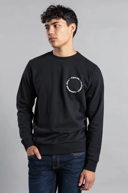 Crew Neck Sweatshirt with Logo Print - Tokyo Laundry