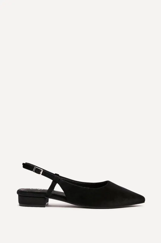 Clasica Black Velvet Pointed Toe Ballet Flats - Linzi