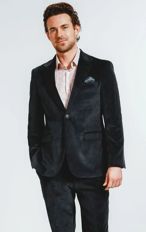 Navy Corduroy 2 Piece Suit - Dobell