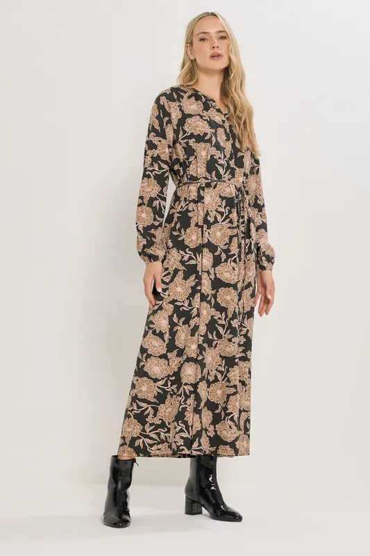 Tall Floral Belted Maxi Dress - Long Tall Sally