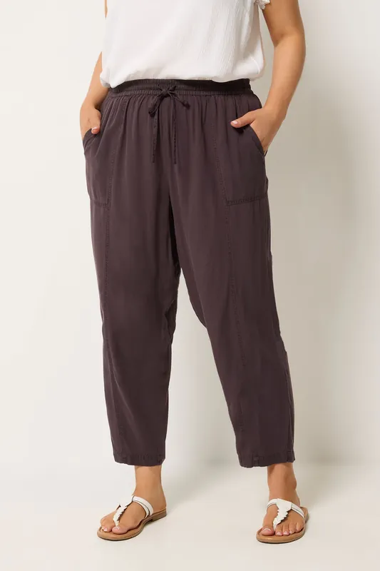 Chambray Barrel Trousers - Yours